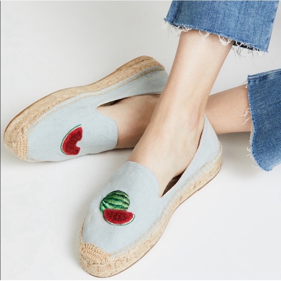 Soludos Shoes - Soludos Watermelon Chambray Espadrilles Size 9
